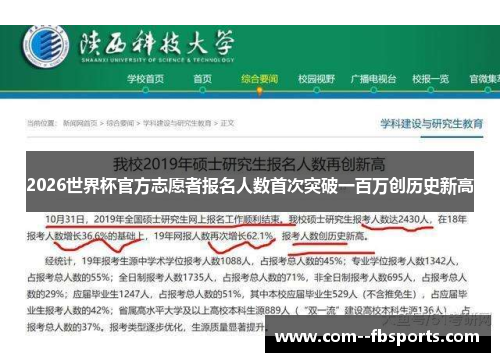 2026世界杯官方志愿者报名人数首次突破一百万创历史新高